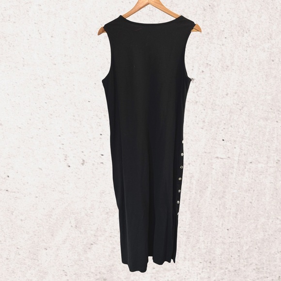 Tribal Black Sleeveless Sheath Midi Dress for Work - Picture 2 of 4